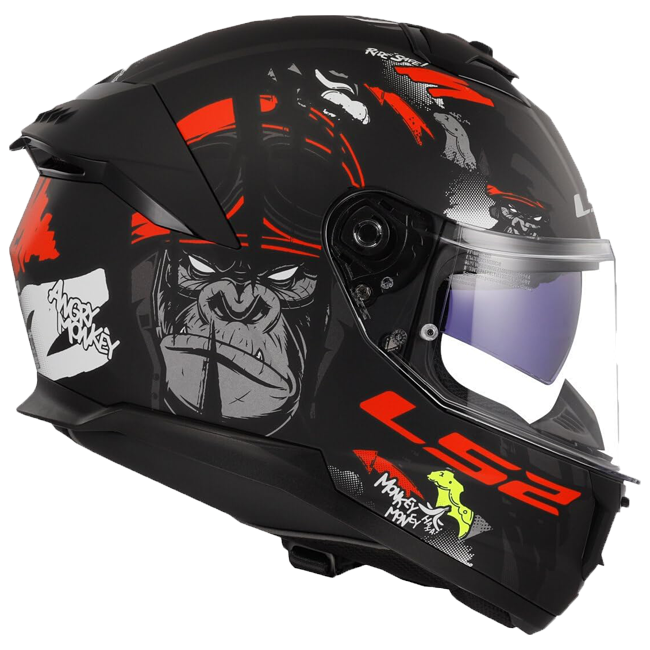 LS2 FF808 Stream II Helm – Angry Monkey Black/Red