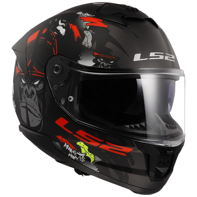 LS2 FF808 Stream II Helm – Angry Monkey Black/Red