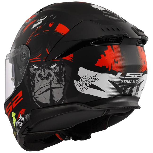 LS2 FF808 Stream II Helm – Angry Monkey Black/Red