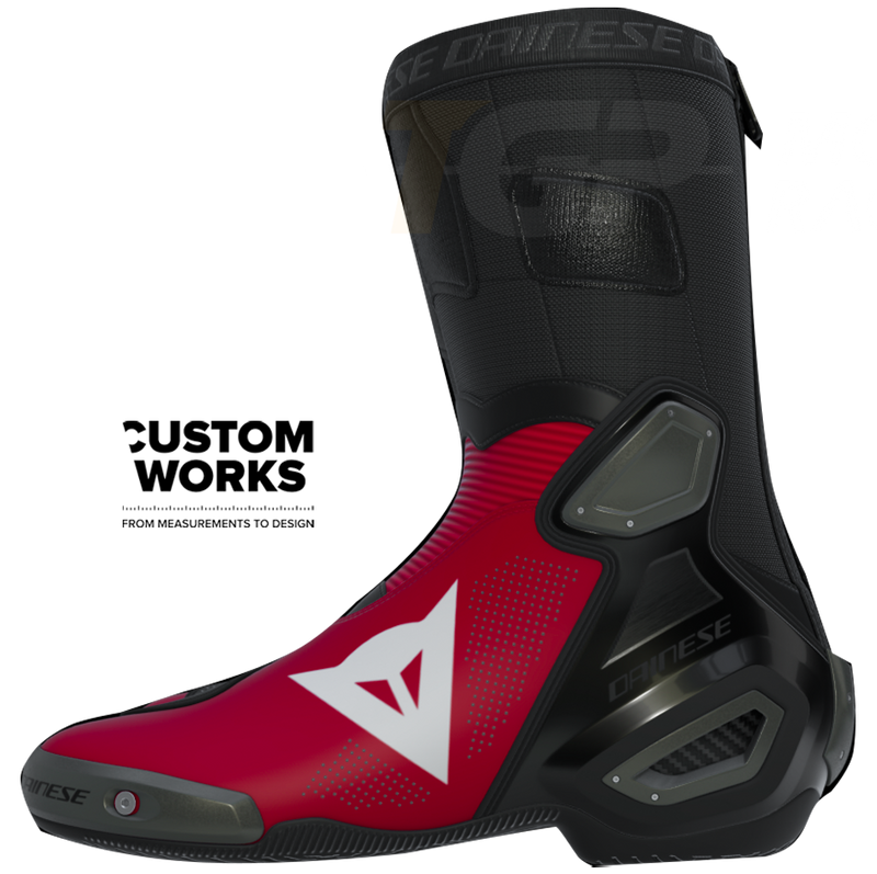 Dainese Axial 2 Air motorcycle boots Nicolò Bulega Replica 2026 Custom Works in Dainese Red and White
