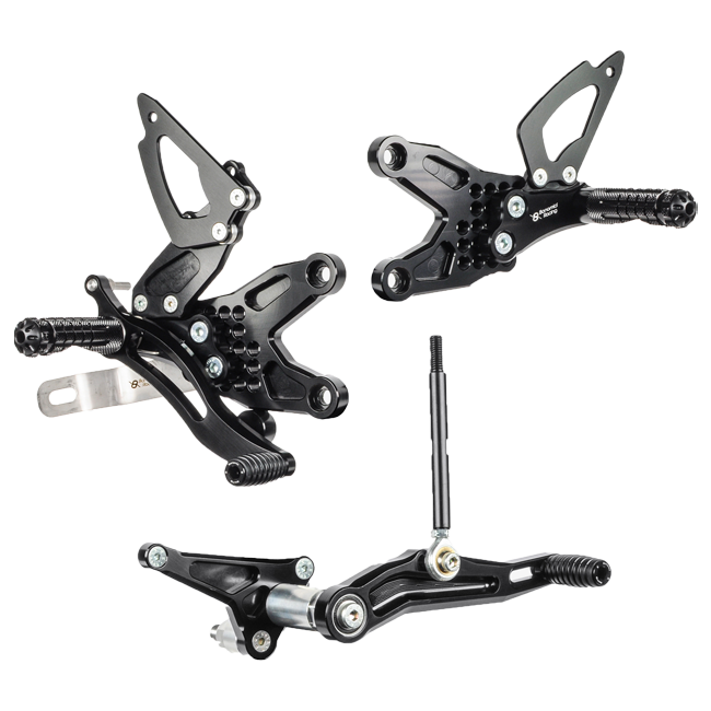 Bonamici Racing B001 rearsets for BMW S1000RR HP4 K46 black anodised
