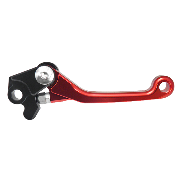 Accossato off-road folding brake lever B8206 with red blade for TM Racing MX 300 2T (2001-2019)
