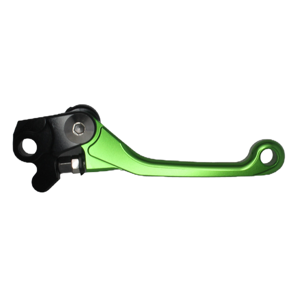 Accossato off-road folding brake lever B8262 with green blade for Yamaha YZ65 (2018-2022)