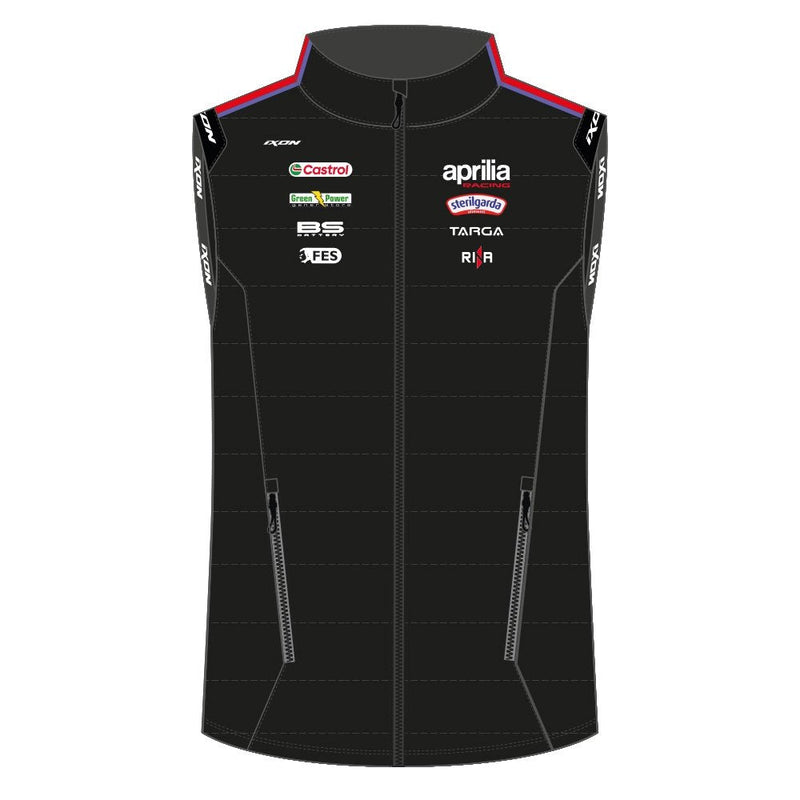 IXON BDW1 APRILIA 26 men's zip sweat vest in black and fluorescent red