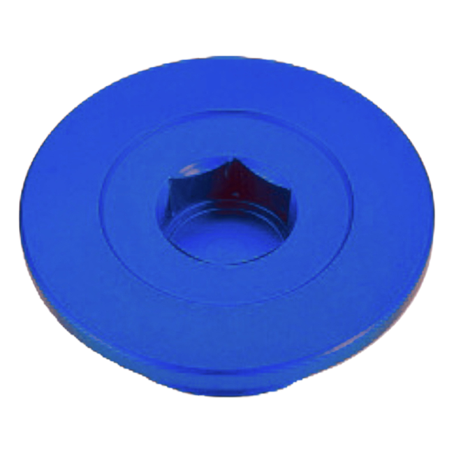 Accossato off-road crankcase plug BEP01 for Husqvarna FC 350, blue colour