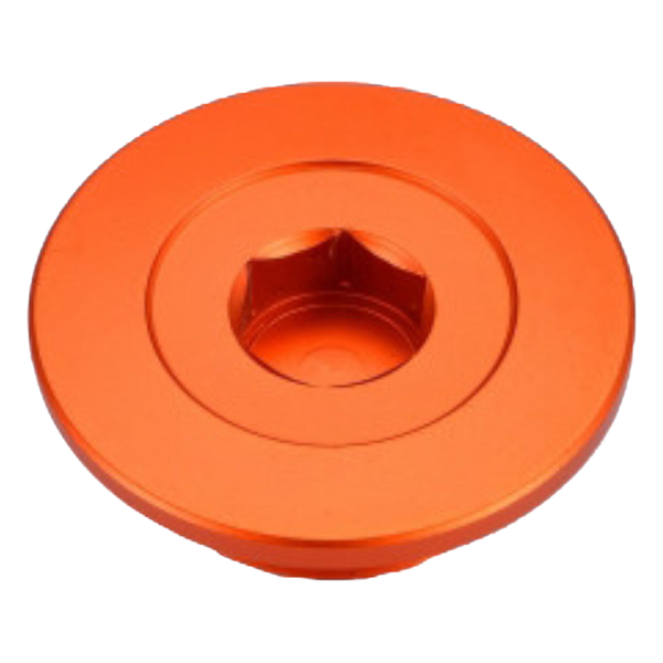 Accossato off-road crankcase plug BEP01 for Husqvarna FC 450, orange colour