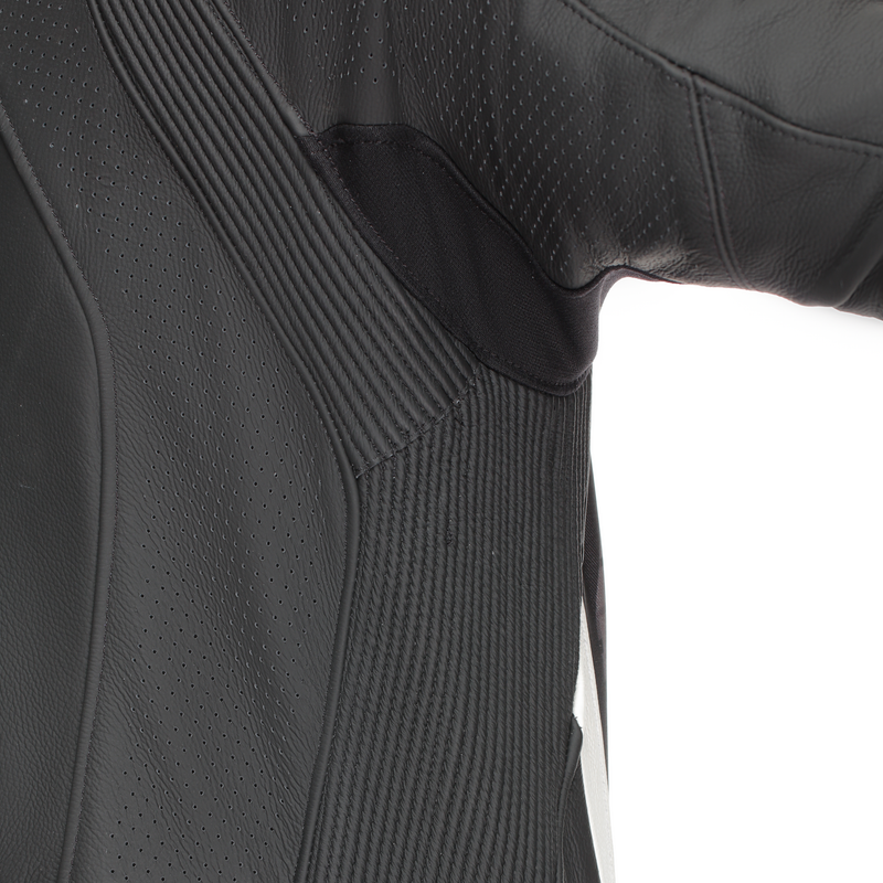 Dainese Laguna Seca 6 one-piece perforated leather race suit in Black and White