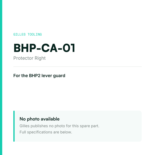 Gilles Protector Right – BHP-CA-01, data card, no manufacturer photo available