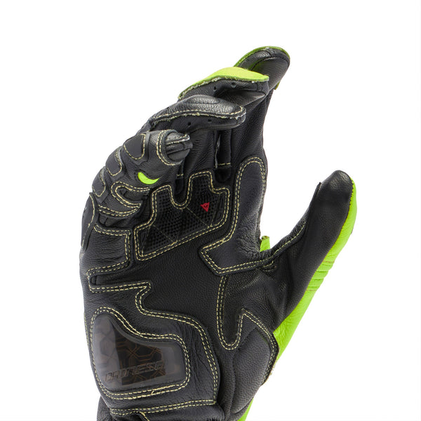 Dainese Full Metal 7 racing leather gloves men's neon yellow black