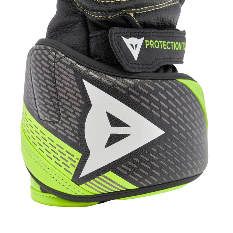 Dainese Full Metal 7 racing leather gloves men's neon yellow black