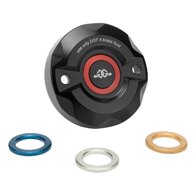 Gilles BRC brake reservoir cover for Aprilia RS 660, with the colour inserts