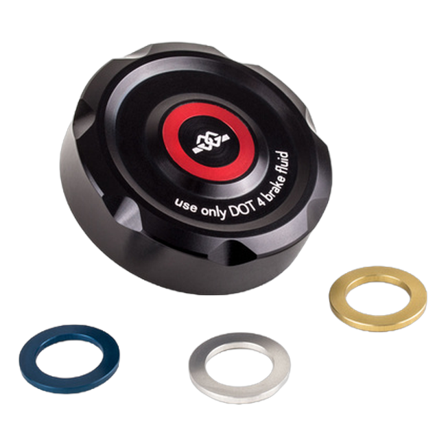 Gilles BRC brake reservoir cover for BMW K 1300 GT, with the colour inserts