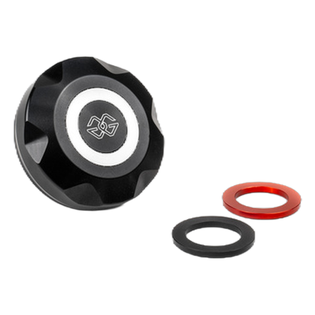 Gilles BRC brake reservoir cover for Kawasaki ZX-6R, with the colour inserts