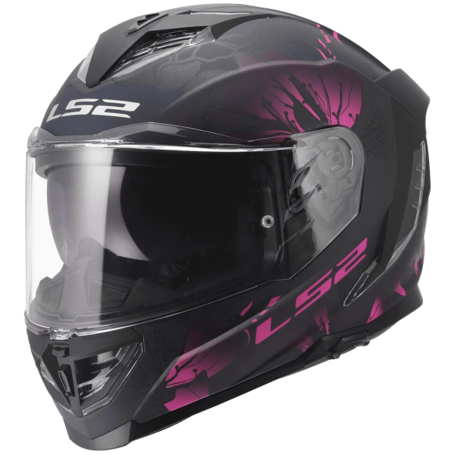 LS2 FF818 Storm III Helmet – Burst Black/Pink