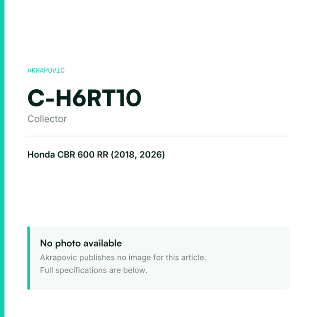 Akrapovic Collector C-H6RT10 — placeholder, no manufacturer photo available