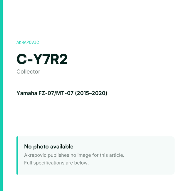Akrapovic Collector C-Y7R2 — placeholder, no manufacturer photo available