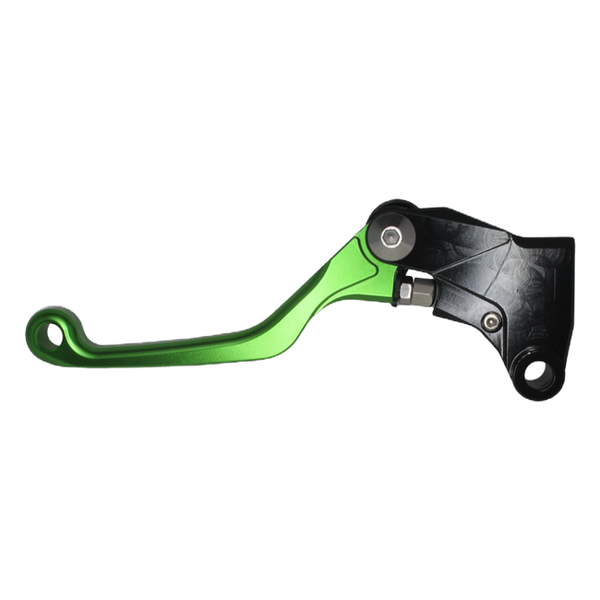 Accossato off-road folding clutch lever C7127 with green blade for Kawasaki KLX 125 (2010-2016)