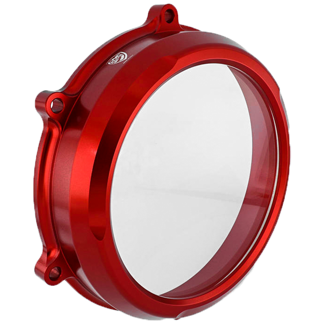 CNC Racing CA210 transparent clutch cover for Ducati Panigale V4 S 2025-2026 anodised aluminium