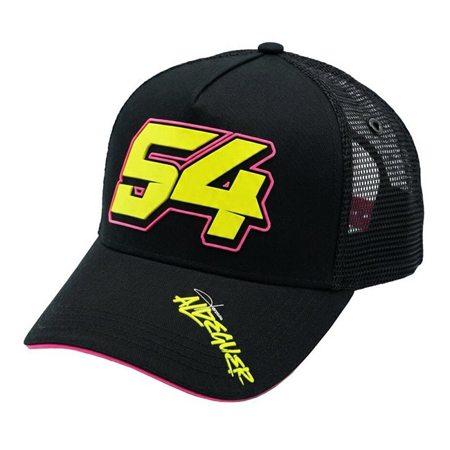 IXON Fermín Aldeguer #54 Trucker Cap 2026 in black and pink, front view
