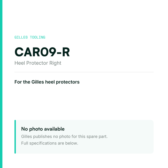 Gilles Heel Protector Right – CAR09-R, data card, no manufacturer photo available
