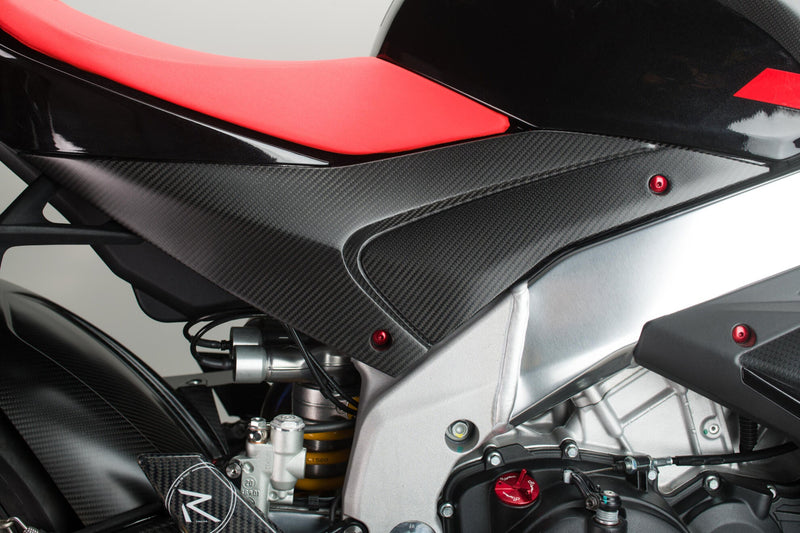 LighTech CARA2080 carbon lower tank guard gloss for Aprilia RSV4 2021-2026