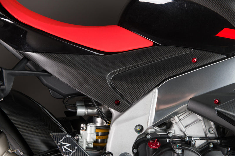 LighTech CARA2080 carbon lower tank guard gloss for Aprilia RSV4 2021-2026