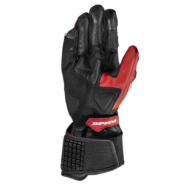 Spidi Carbo 5 Sport men's motorcycle leather gloves in red