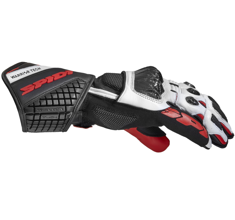 Spidi Carbo 5 Sport men's motorcycle leather gloves in red