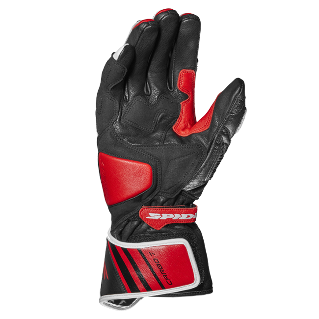 Spidi Carbo 7 Sport motorcycle leather gloves in red, men's, part A210014