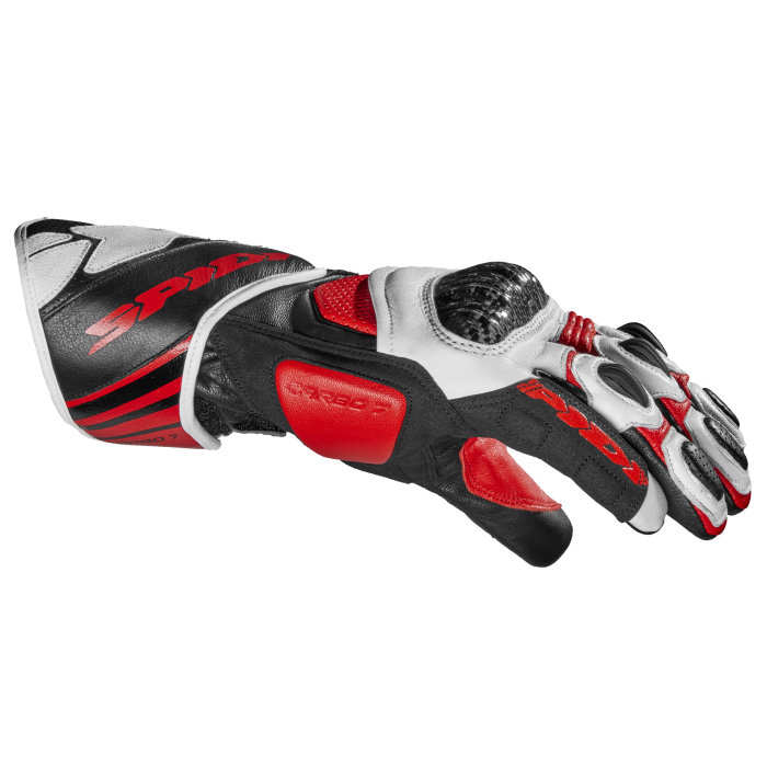 Spidi Carbo 7 Sport motorcycle leather gloves in red, men's, part A210014