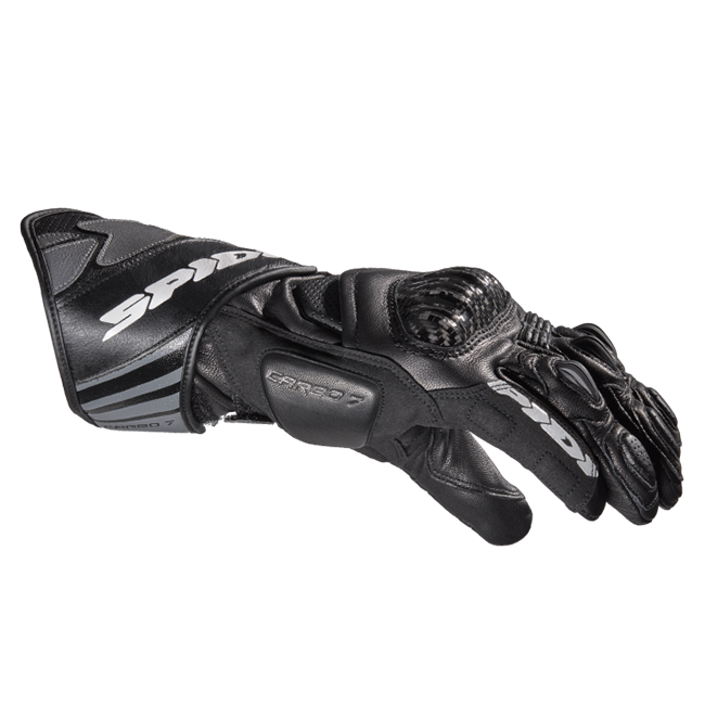 Spidi Carbo 7 Sport motorcycle leather gloves in black, men's, part A210026