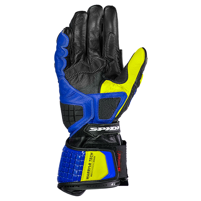 Spidi Carbo Track Evo racing leather gloves men's blue yellow A203477