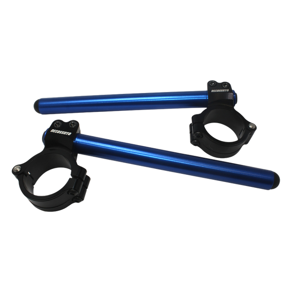 Accossato Raised Clip-On Handlebars +10/+20 mm, 10° CP004 [Match: Tube Colour=Blue; Version~Black clamps]