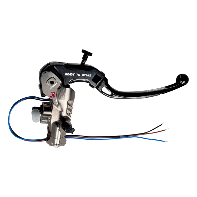 Accossato nickel-plated radial brake master cylinder CY090 with long lever