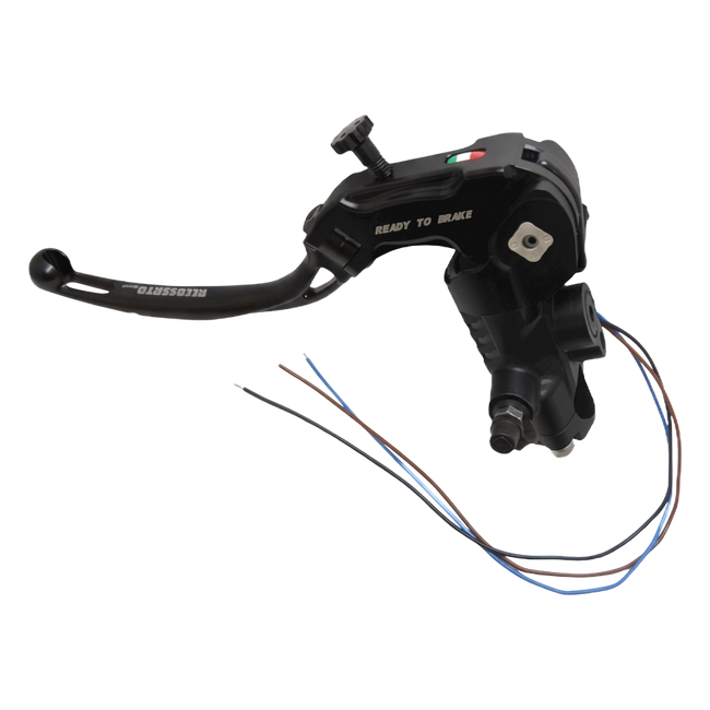 Accossato black radial clutch master cylinder CY100 with black lever
