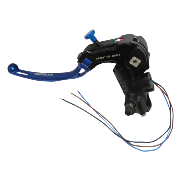 Accossato black radial clutch master cylinder CY100 with blue lever
