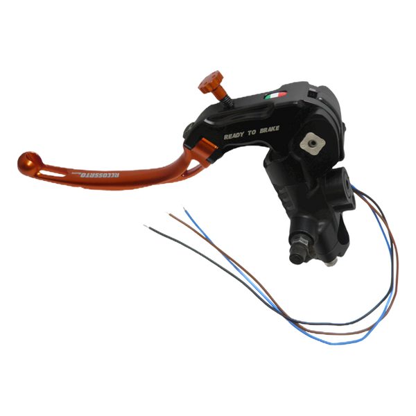 Accossato black radial clutch master cylinder CY100 with orange lever