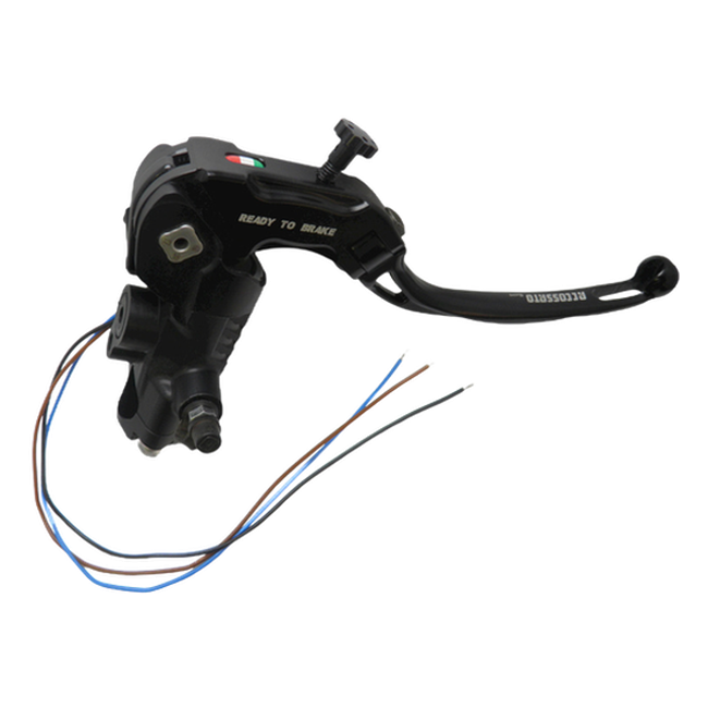 Accossato black radial brake master cylinder CY115 with black lever