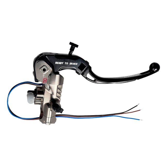 Accossato nickel-plated radial brake master cylinder CY115 with long lever