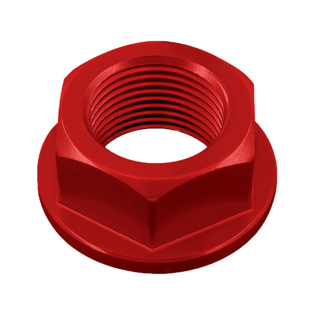 LighTech D010 swingarm axle nut for Aprilia RSV4 in anodised aluminium