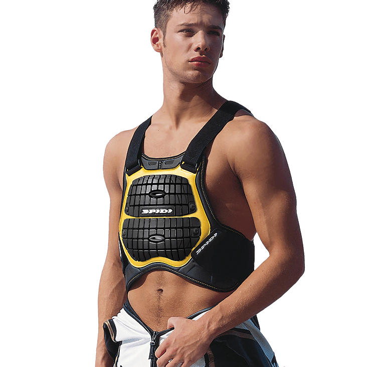 Spidi Defender chest and back protector in black and yellow, men's