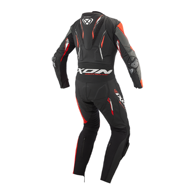 IXON Demonio one-piece leather race suit men's Red/Black/White perforated