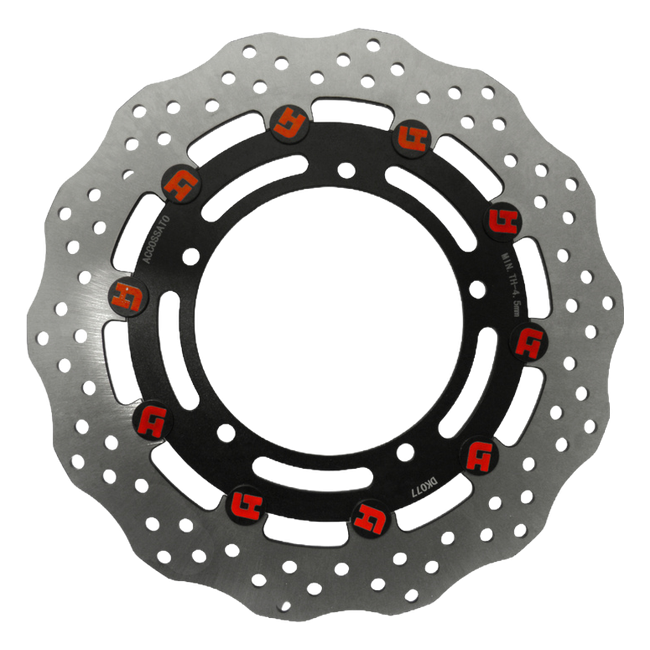 Accossato floating front brake disc DK077 with black carrier for Yamaha MT-03 (2005-2014, 2016-2024)