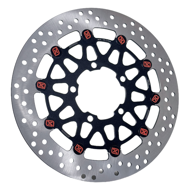 Accossato floating front brake disc DK203 with black carrier for Triumph STREET TRIPLE 675 RX (2015-2016)