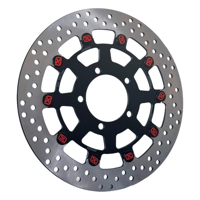 Accossato floating front brake disc DK235 with black carrier for Kawasaki ZX-10 R (2008-2015)