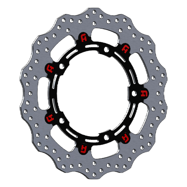 Accossato floating front brake disc DK236 with black carrier for Kawasaki Z900RS (2018-2025)