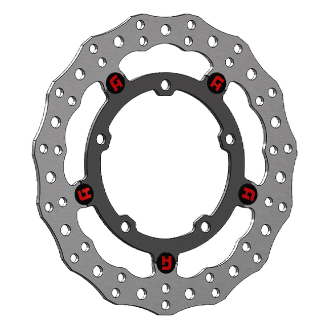 Accossato floating front brake disc DK238 with black carrier for Kawasaki NINJA 125 (2019-2020)