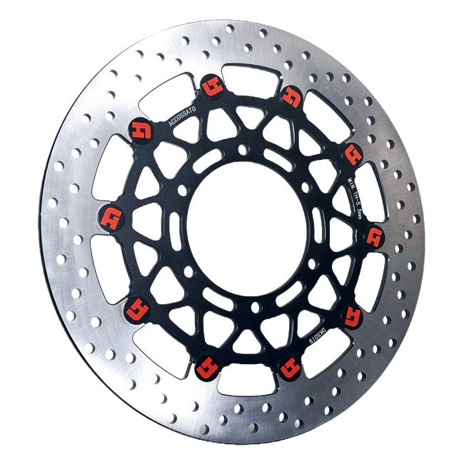 Accossato floating front brake disc DKS019 with black carrier for Suzuki GSX-R1000R (2017-2022)
