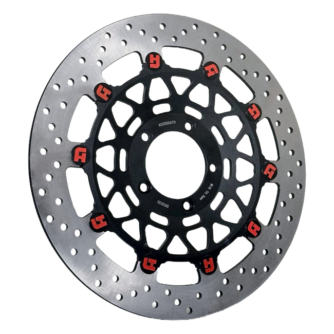 Accossato floating front left brake disc DKS035 with black carrier for Royal Enfield CONTINENTAL GT 650 (2019-2025)