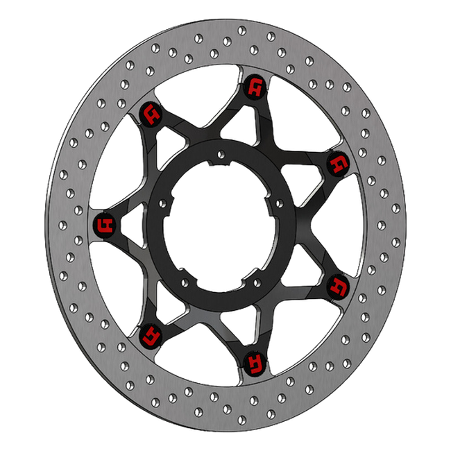 Accossato floating front brake disc DKS038 with black carrier for Honda CBR 1000 RR (2017-2019)